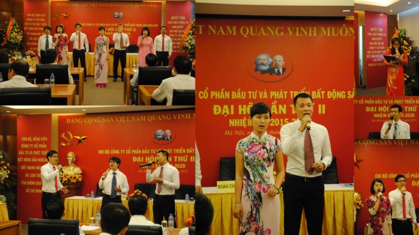 Tiết mục văn nghệ chào mừng đại hội chi bộ công ty HUDLAND